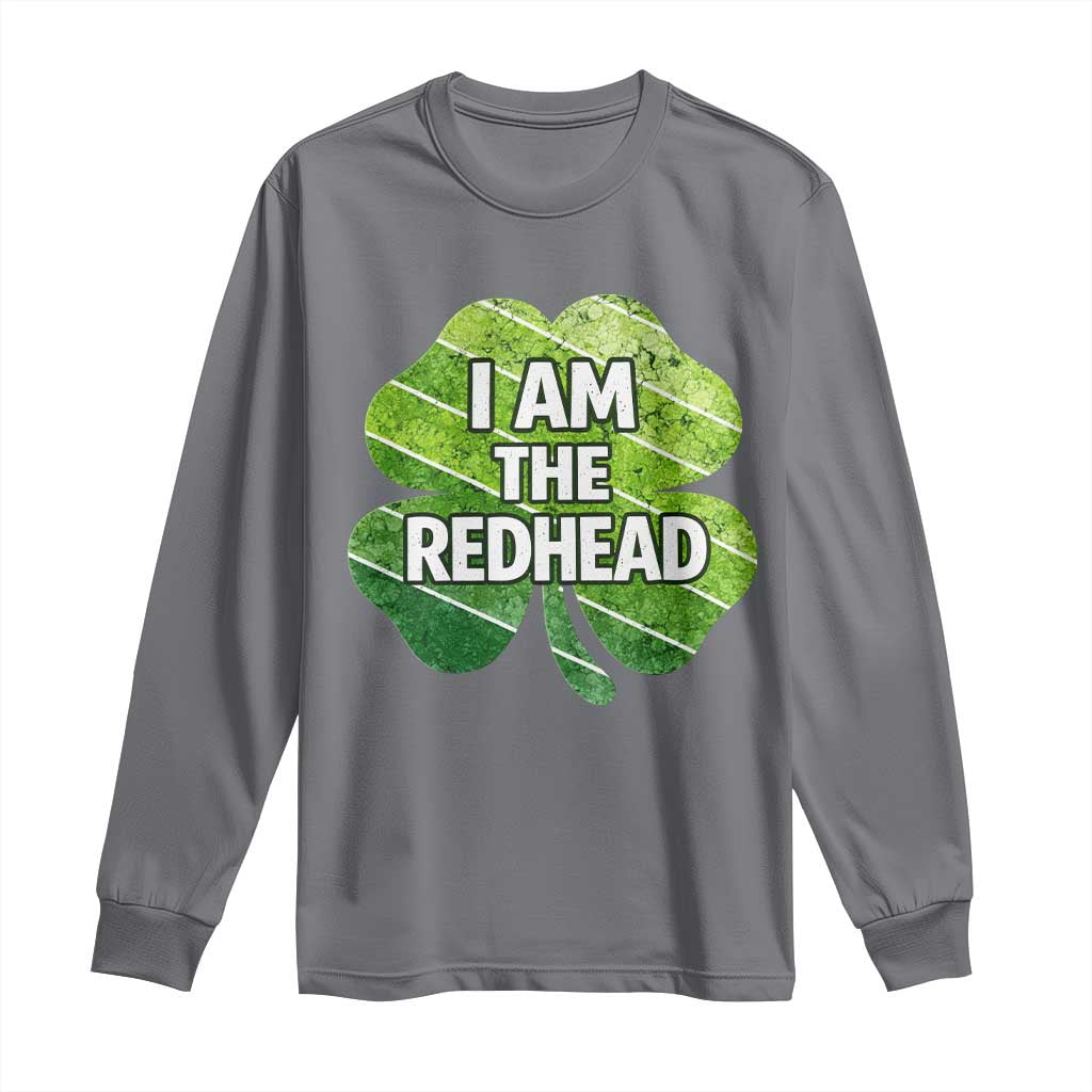 Funny Irish St Patricks Day Im The Redhead Long Sleeve Shirt Retro Vintage Lucky Shamrock