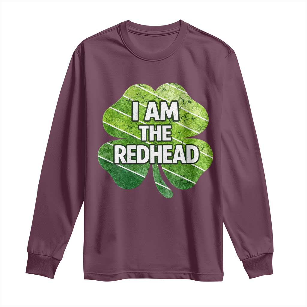 Funny Irish St Patricks Day Im The Redhead Long Sleeve Shirt Retro Vintage Lucky Shamrock