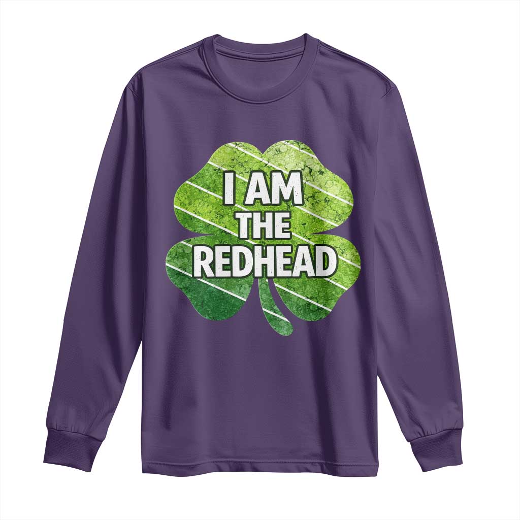Funny Irish St Patricks Day Im The Redhead Long Sleeve Shirt Retro Vintage Lucky Shamrock