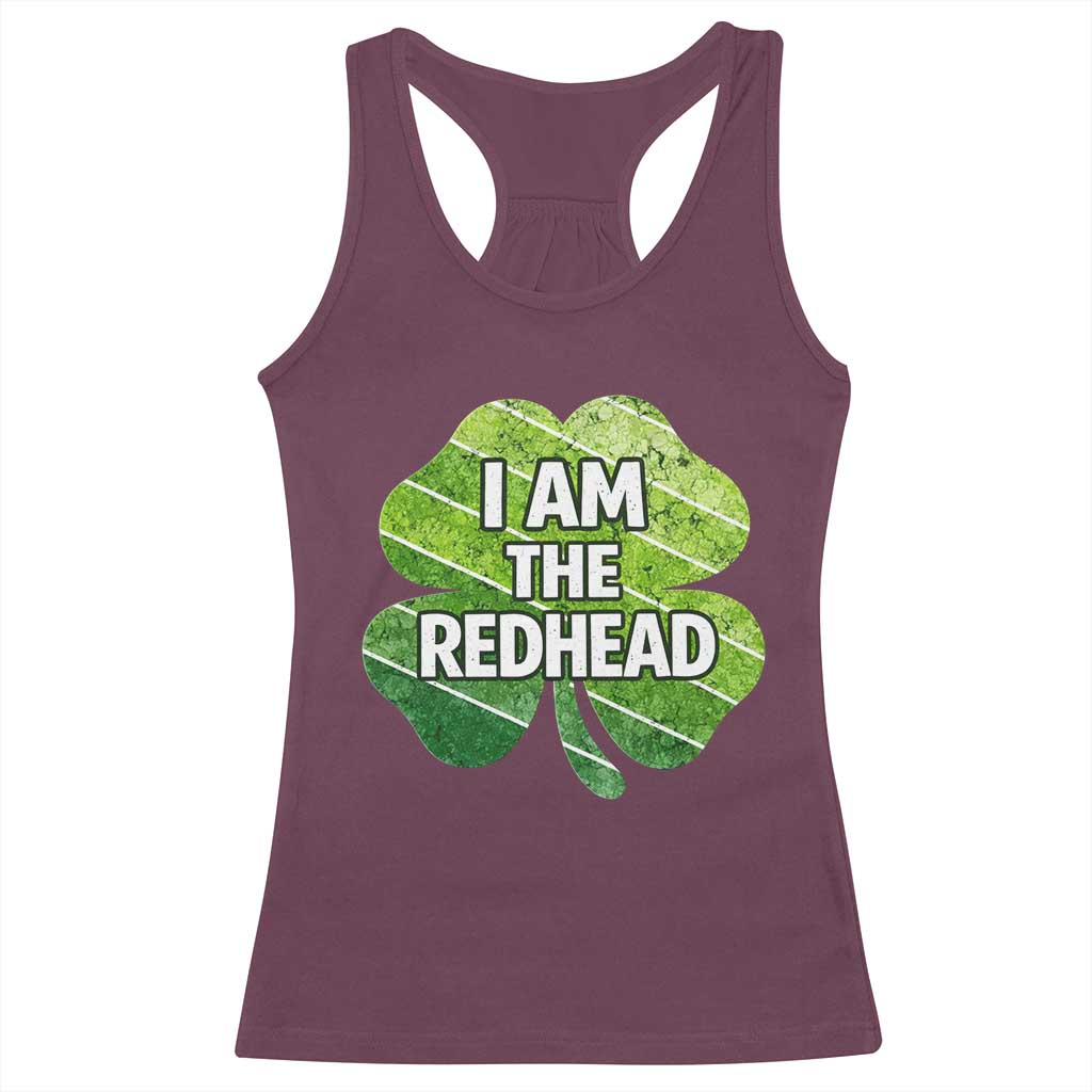 Funny Irish St Patricks Day Im The Redhead Racerback Tank Top Retro Vintage Lucky Shamrock