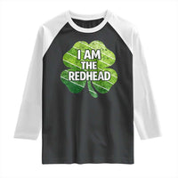 Funny Irish St Patricks Day Im The Redhead Raglan Shirt Retro Vintage Lucky Shamrock