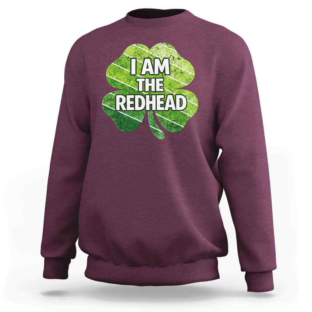 Funny Irish St Patricks Day Im The Redhead Sweatshirt Retro Vintage Lucky Shamrock