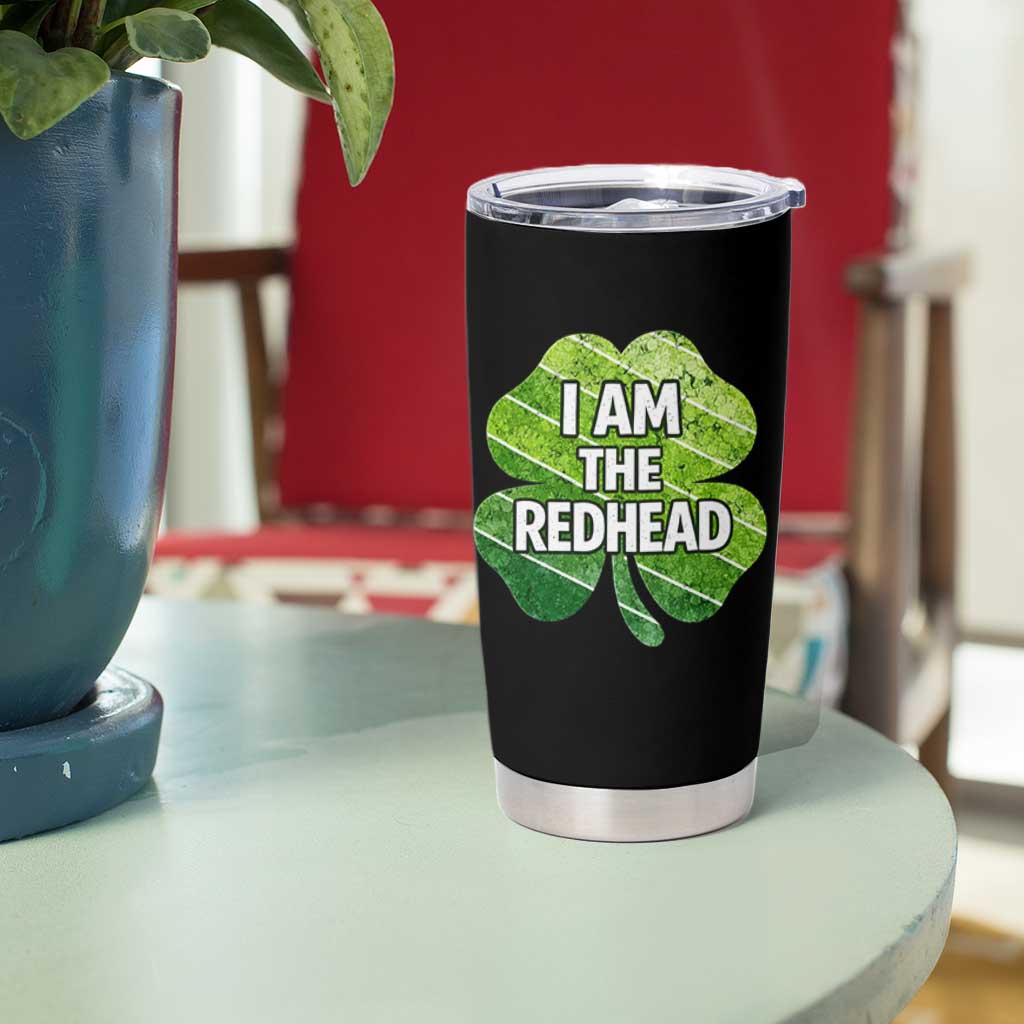 Funny Irish St Patricks Day Im The Redhead Tumbler Cup Retro Vintage Lucky Shamrock