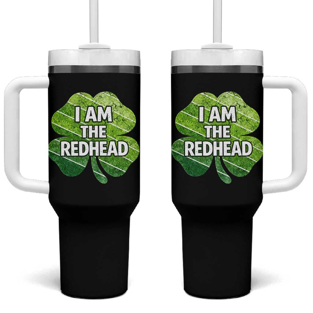 Funny Irish St Patricks Day Im The Redhead Tumbler With Handle Retro Vintage Lucky Shamrock