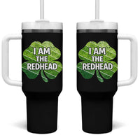 Funny Irish St Patricks Day Im The Redhead Tumbler With Handle Retro Vintage Lucky Shamrock