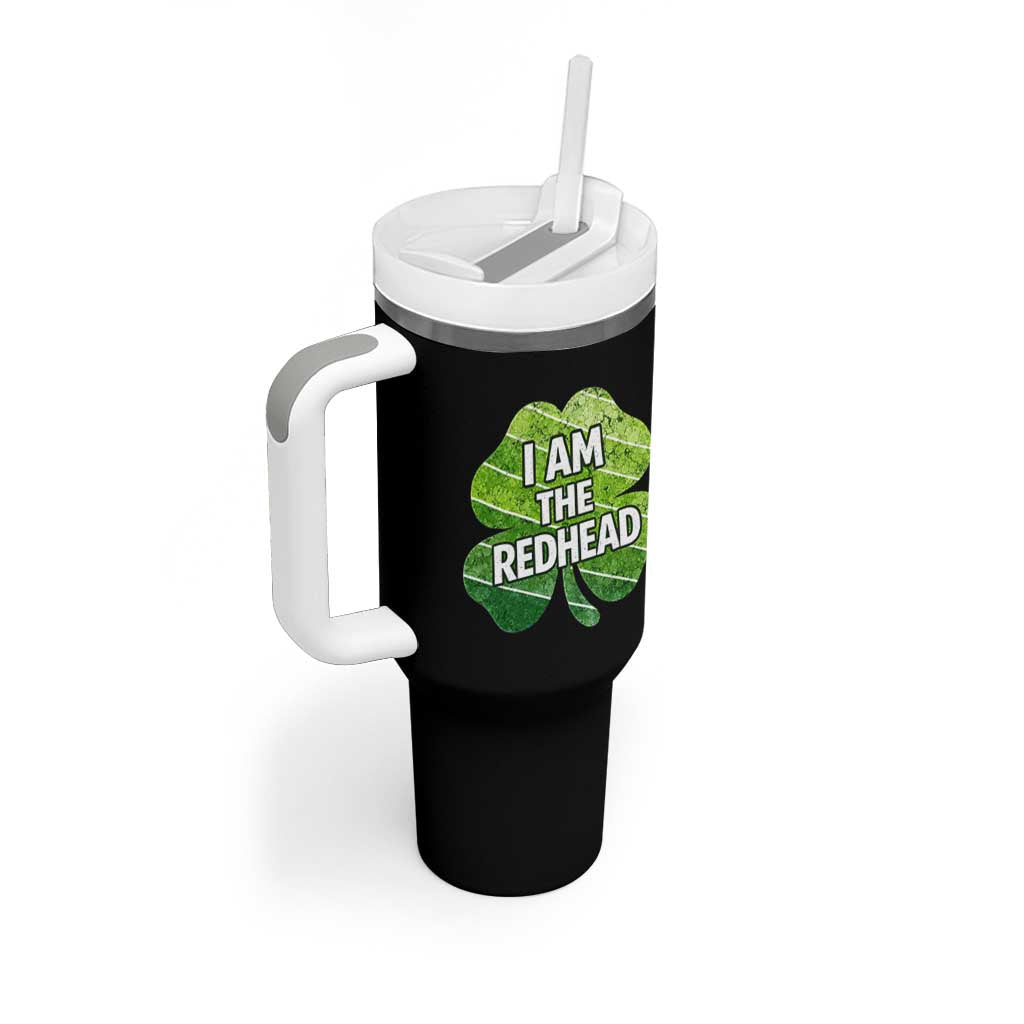Funny Irish St Patricks Day Im The Redhead Tumbler With Handle Retro Vintage Lucky Shamrock