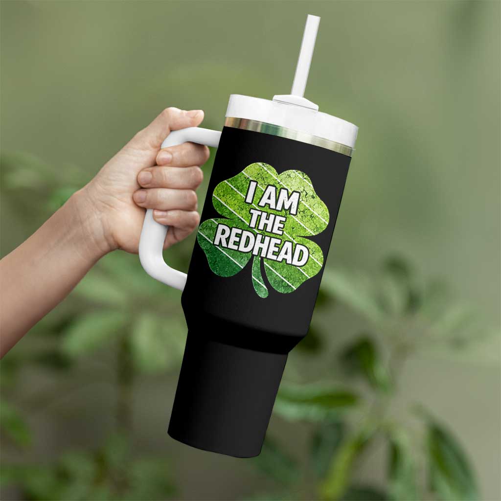 Funny Irish St Patricks Day Im The Redhead Tumbler With Handle Retro Vintage Lucky Shamrock