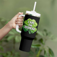 Funny Irish St Patricks Day Im The Redhead Tumbler With Handle Retro Vintage Lucky Shamrock