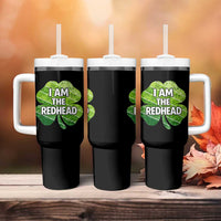 Funny Irish St Patricks Day Im The Redhead Tumbler With Handle Retro Vintage Lucky Shamrock