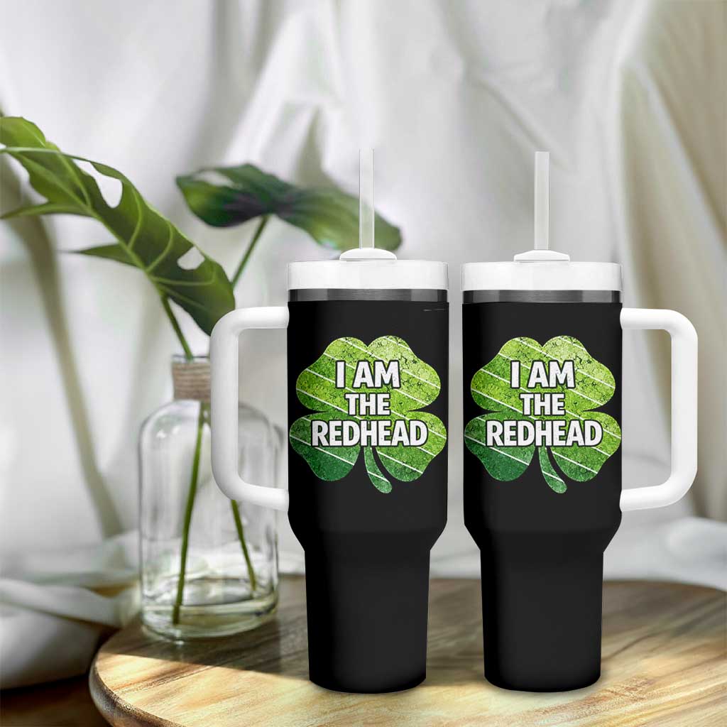 Funny Irish St Patricks Day Im The Redhead Tumbler With Handle Retro Vintage Lucky Shamrock