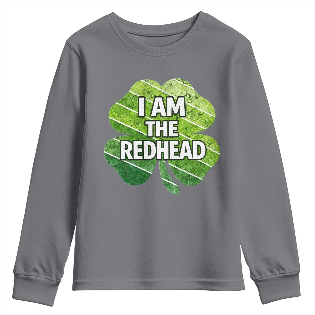 Funny Irish St Patricks Day Im The Redhead Youth Sweatshirt Retro Vintage Lucky Shamrock