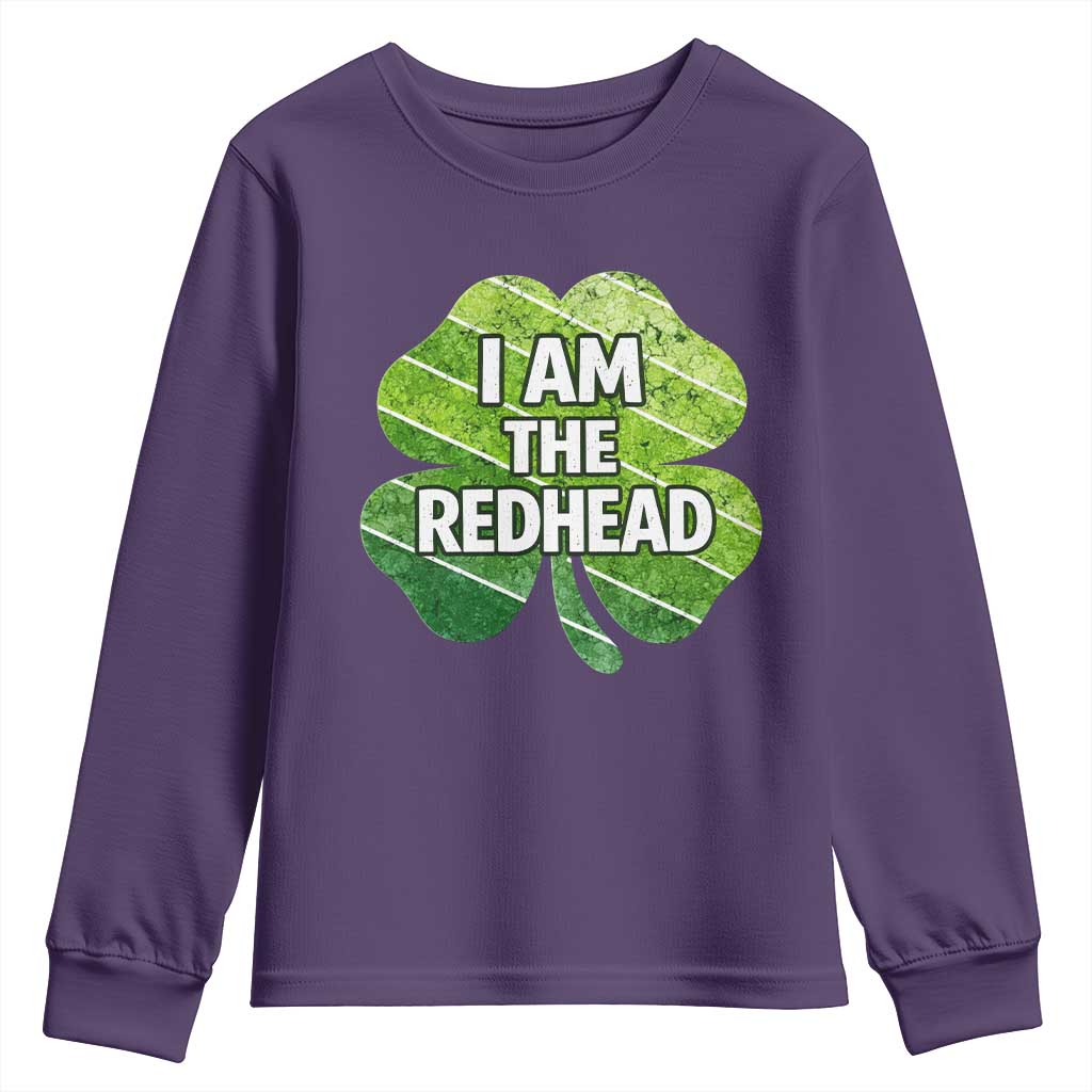 Funny Irish St Patricks Day Im The Redhead Youth Sweatshirt Retro Vintage Lucky Shamrock