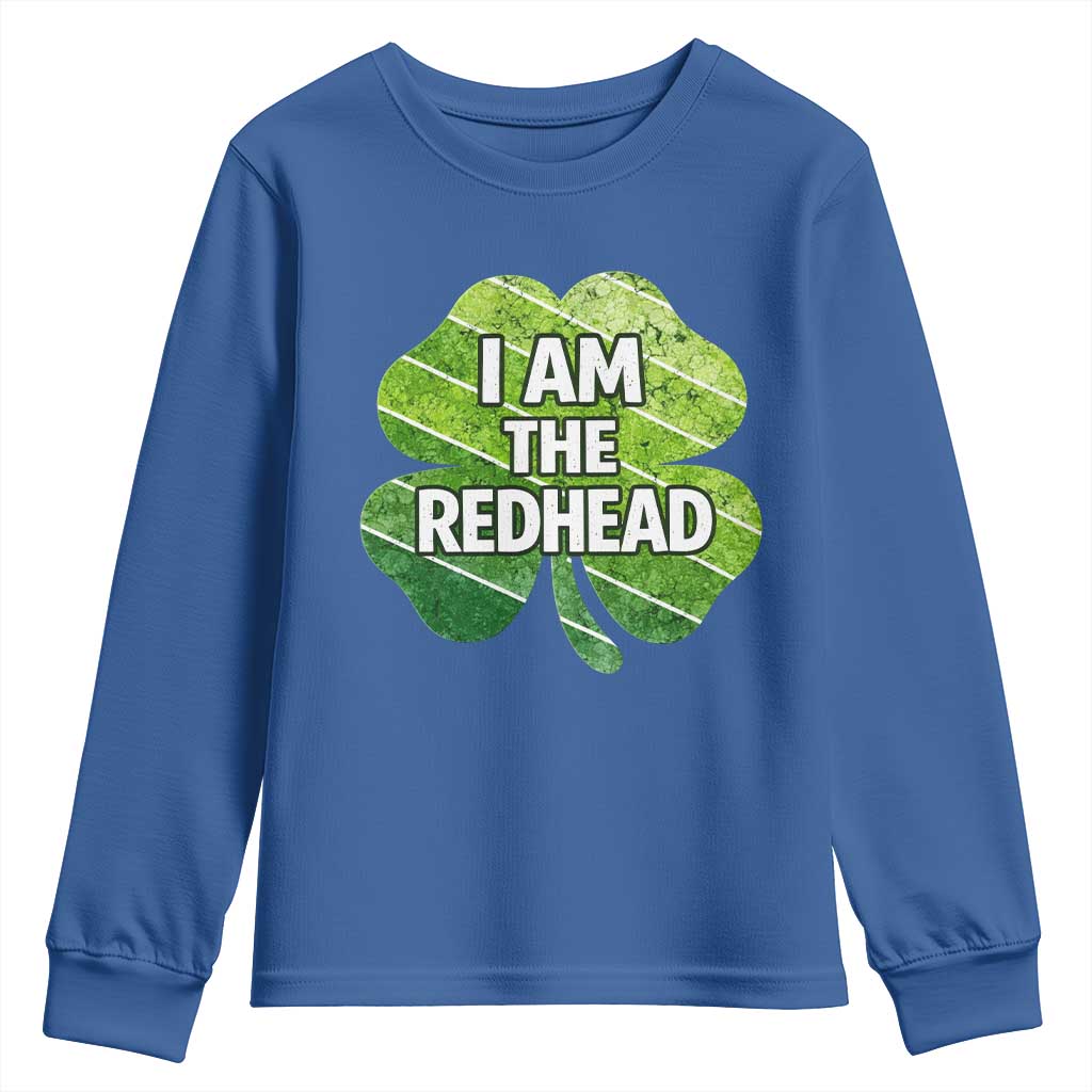 Funny Irish St Patricks Day Im The Redhead Youth Sweatshirt Retro Vintage Lucky Shamrock