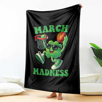 Basketball St Patricks Day Throw Blanket Mad Madness Irish Shamrock Playing Basketball Player Team Boys