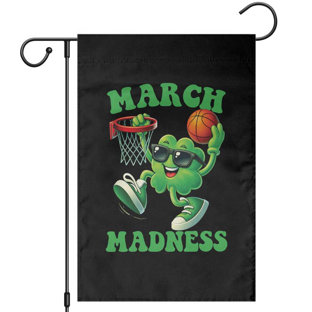 Basketball St Patricks Day Garden Flag Mad Madness Irish Shamrock Playing Basketball Player Team Boys
