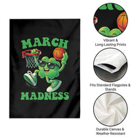 Basketball St Patricks Day Garden Flag Mad Madness Irish Shamrock Playing Basketball Player Team Boys
