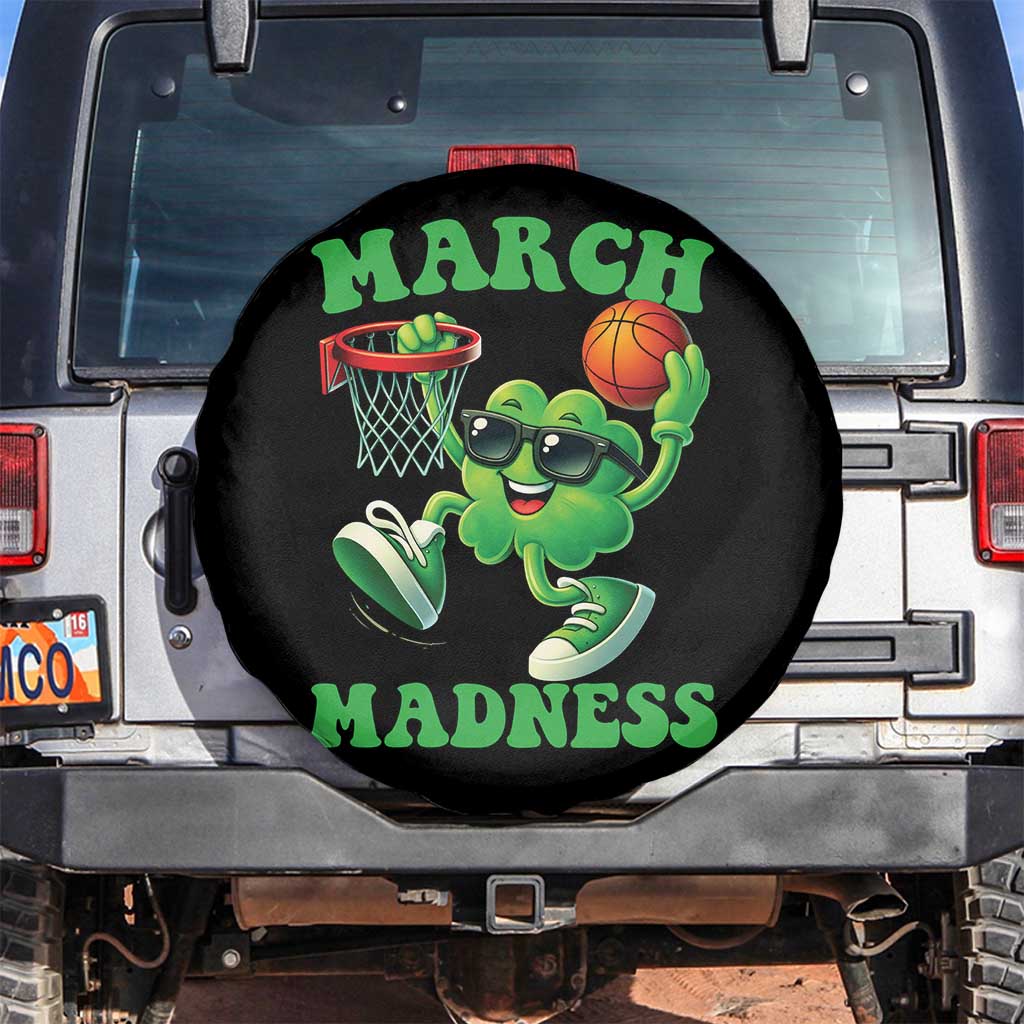Basketball St Patricks Day Spare Tire Cover Mad Madness Irish Shamrock Playing Basketball Player Team Boys