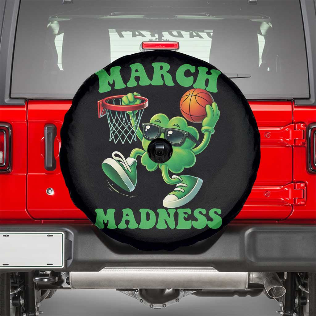 Basketball St Patricks Day Spare Tire Cover Mad Madness Irish Shamrock Playing Basketball Player Team Boys