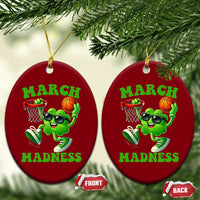 Basketball St Patricks Day Ceramic Ornament Mad Madness Irish Shamrock Playing Basketball Player Team Boys