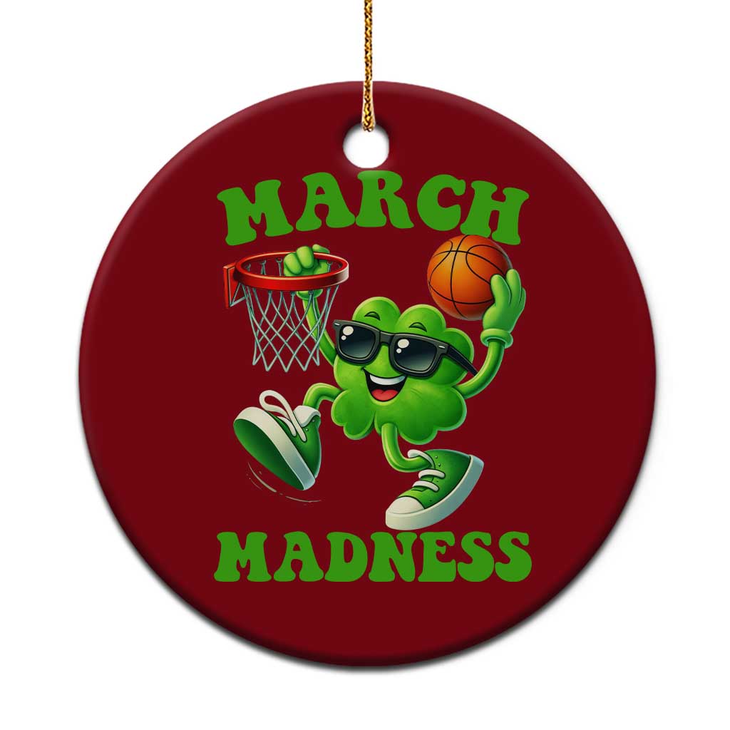 Basketball St Patricks Day Ceramic Ornament Mad Madness Irish Shamrock Playing Basketball Player Team Boys