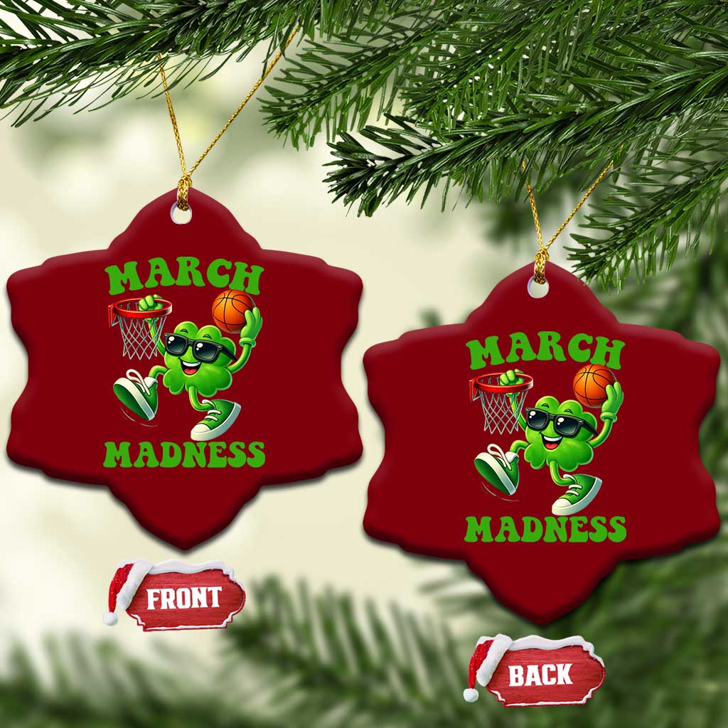 Basketball St Patricks Day Ceramic Ornament Mad Madness Irish Shamrock Playing Basketball Player Team Boys