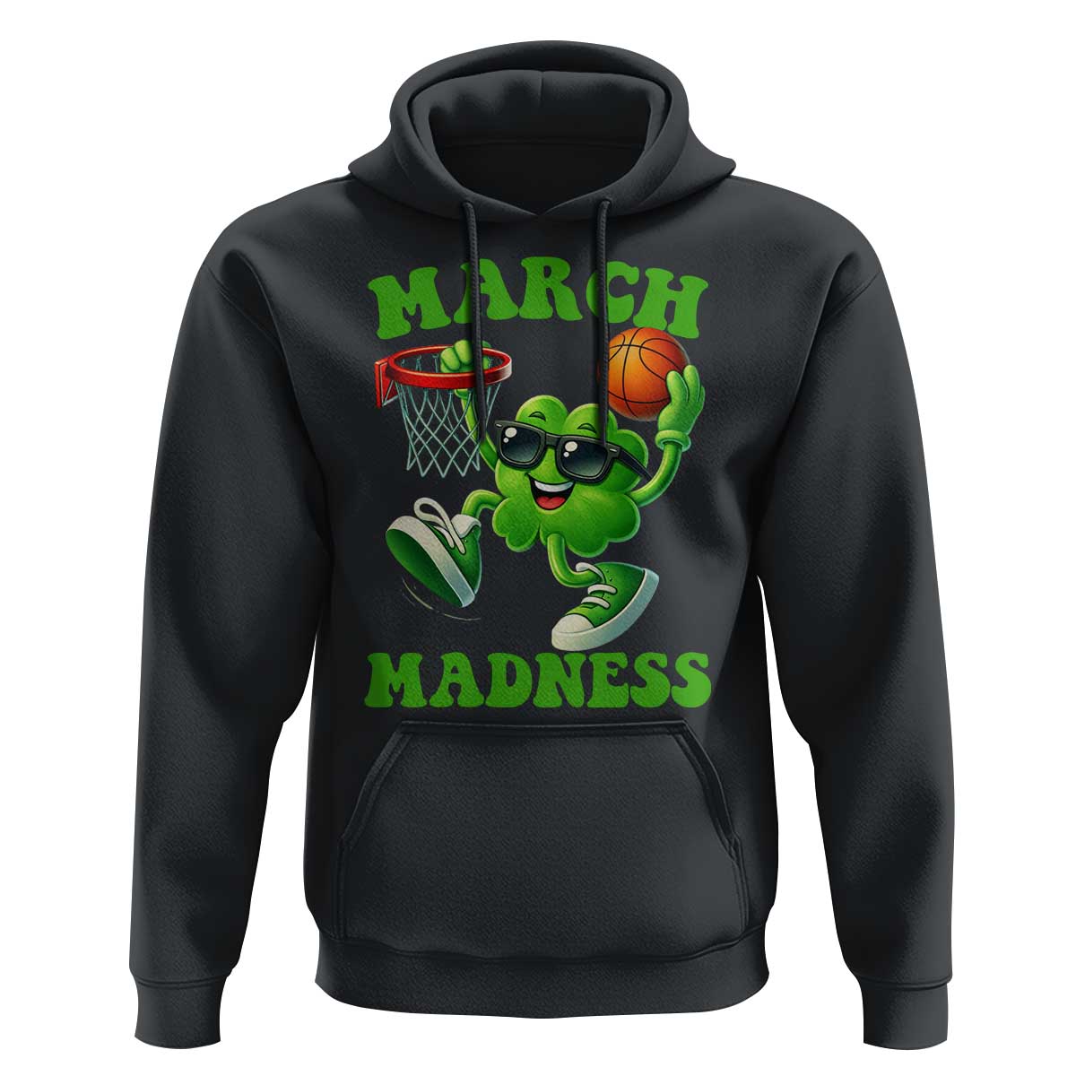 Basketball St Patricks Day Hoodie Mad Madness Irish Shamrock Playing Basketball Player Team Boys