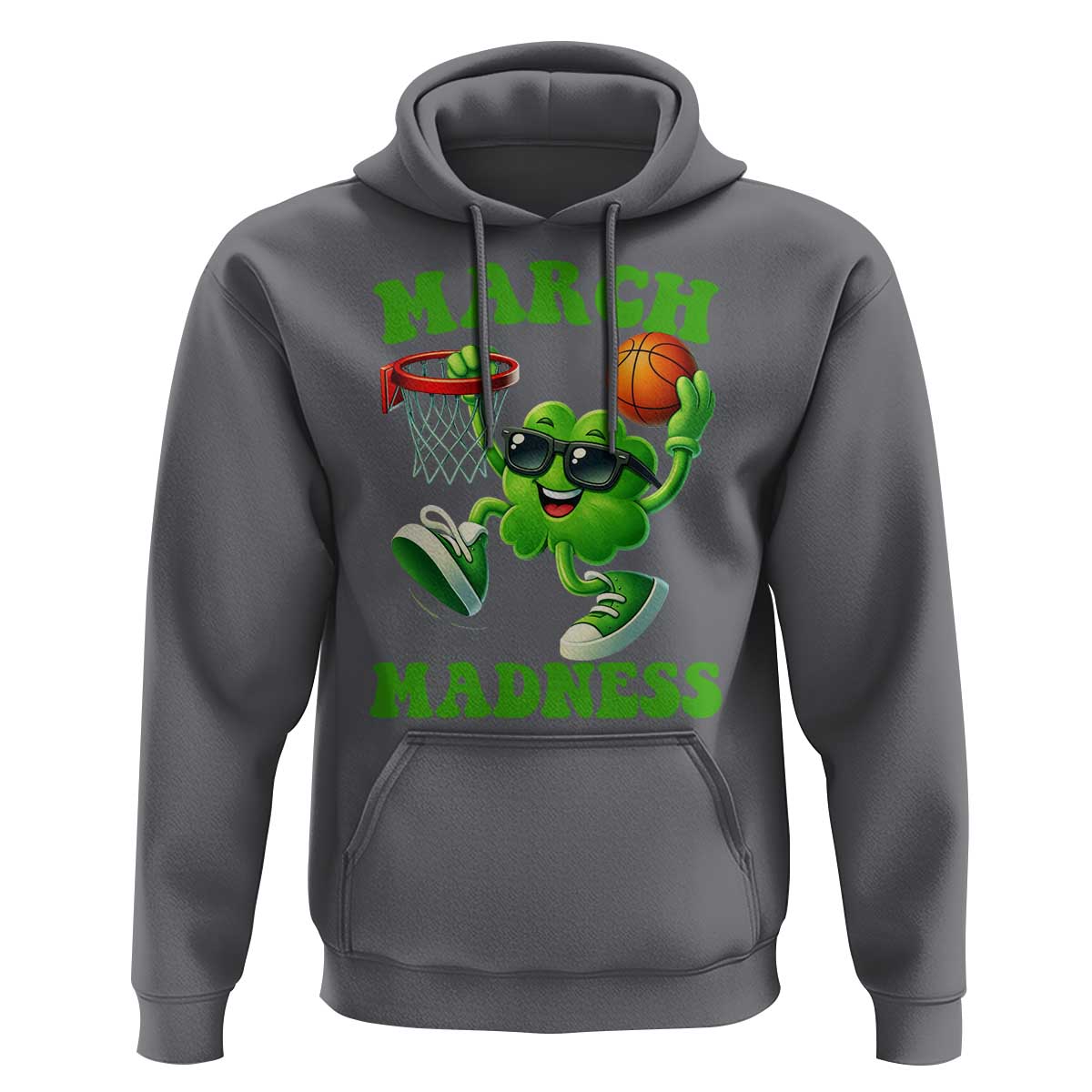 Basketball St Patricks Day Hoodie Mad Madness Irish Shamrock Playing Basketball Player Team Boys