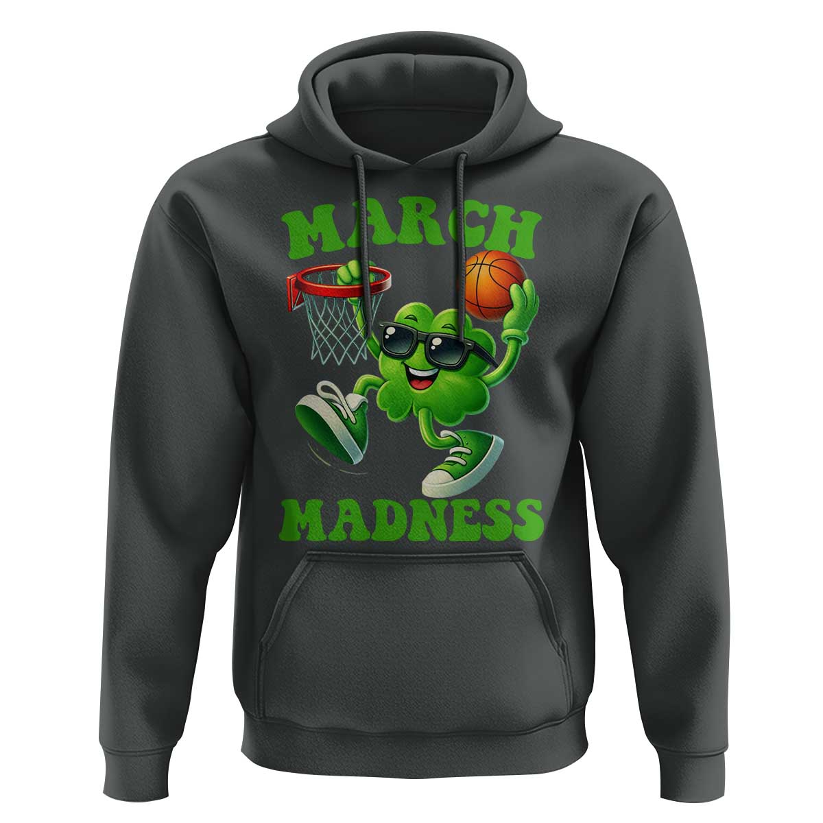 Basketball St Patricks Day Hoodie Mad Madness Irish Shamrock Playing Basketball Player Team Boys
