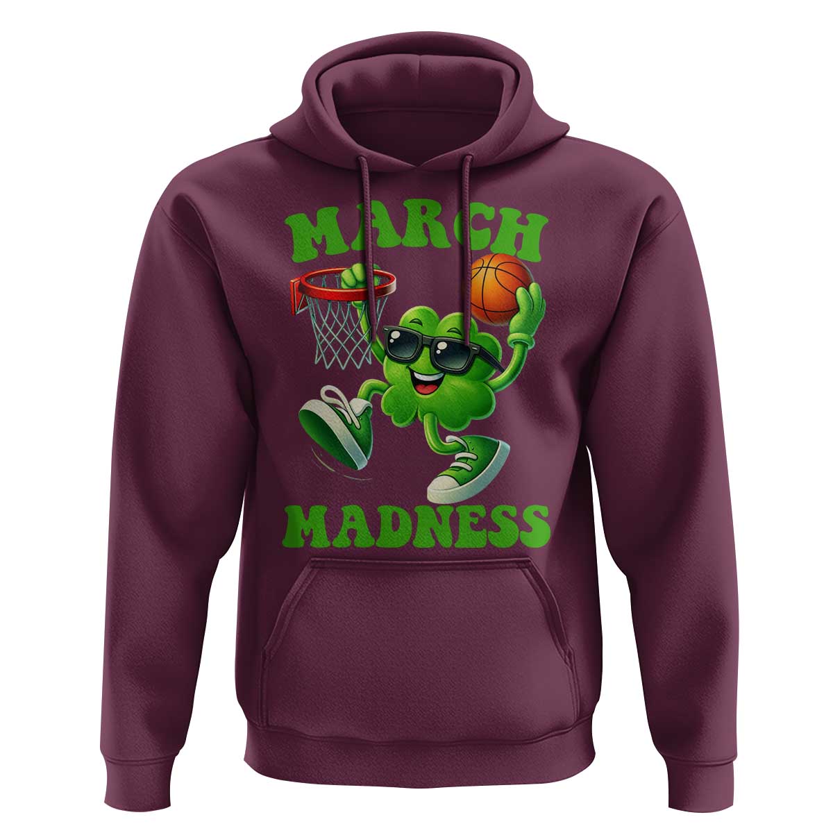 Basketball St Patricks Day Hoodie Mad Madness Irish Shamrock Playing Basketball Player Team Boys