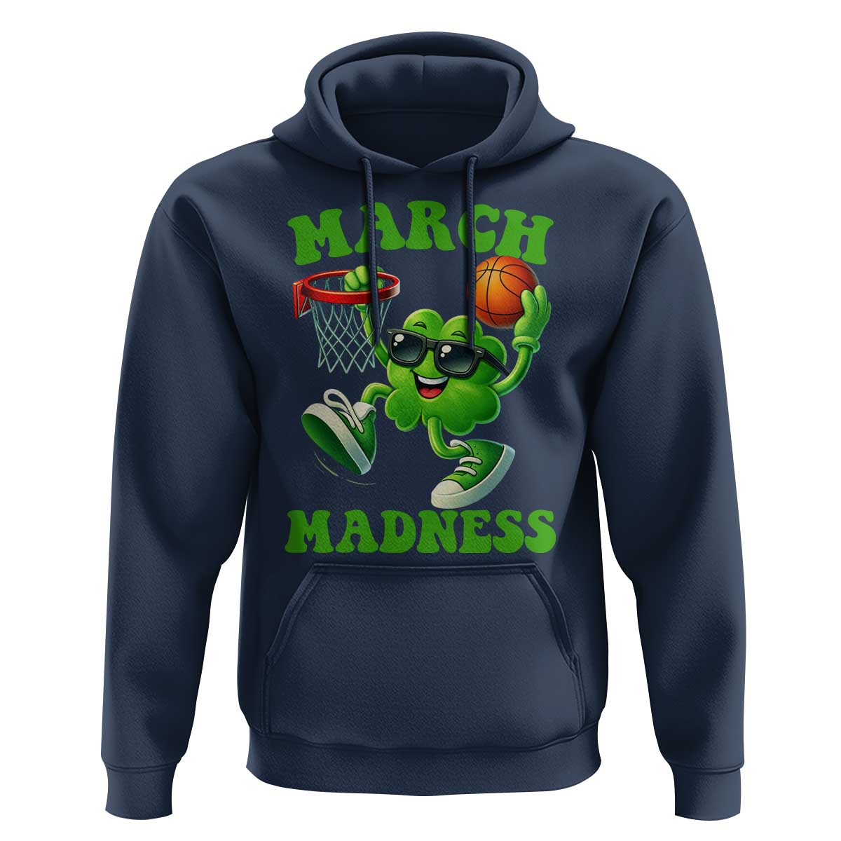 Basketball St Patricks Day Hoodie Mad Madness Irish Shamrock Playing Basketball Player Team Boys