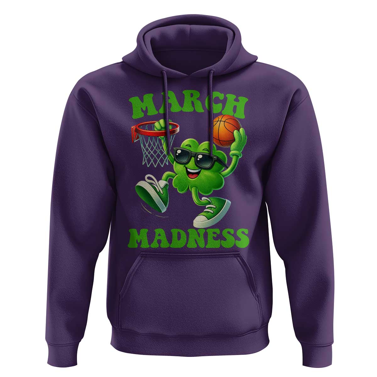 Basketball St Patricks Day Hoodie Mad Madness Irish Shamrock Playing Basketball Player Team Boys