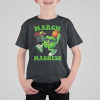 Basketball St Patricks Day T Shirt For Kid Mad Madness Irish Shamrock Playing Basketball Player Team Boys