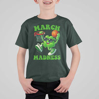 Basketball St Patricks Day T Shirt For Kid Mad Madness Irish Shamrock Playing Basketball Player Team Boys