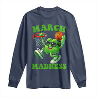 Basketball St Patricks Day Long Sleeve Shirt Mad Madness Irish Shamrock Playing Basketball Player Team Boys