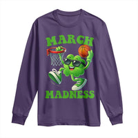 Basketball St Patricks Day Long Sleeve Shirt Mad Madness Irish Shamrock Playing Basketball Player Team Boys