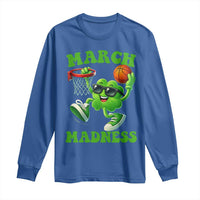 Basketball St Patricks Day Long Sleeve Shirt Mad Madness Irish Shamrock Playing Basketball Player Team Boys