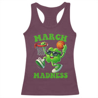 Basketball St Patricks Day Racerback Tank Top Mad Madness Irish Shamrock Playing Basketball Player Team Boys