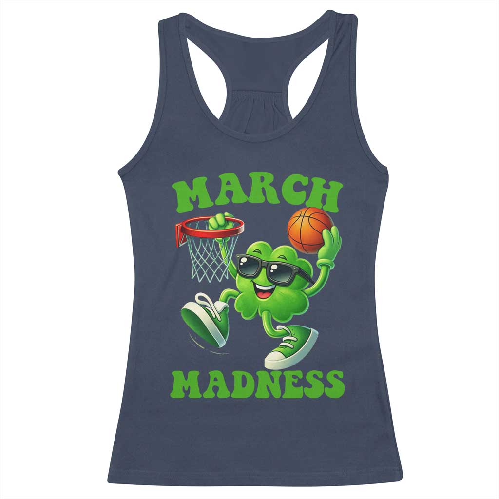 Basketball St Patricks Day Racerback Tank Top Mad Madness Irish Shamrock Playing Basketball Player Team Boys
