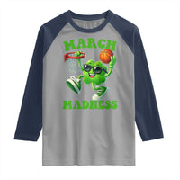 Basketball St Patricks Day Raglan Shirt Mad Madness Irish Shamrock Playing Basketball Player Team Boys