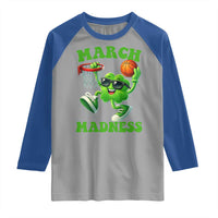 Basketball St Patricks Day Raglan Shirt Mad Madness Irish Shamrock Playing Basketball Player Team Boys