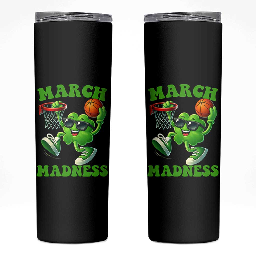 Basketball St Patricks Day Skinny Tumbler Mad Madness Irish Shamrock Playing Basketball Player Team Boys