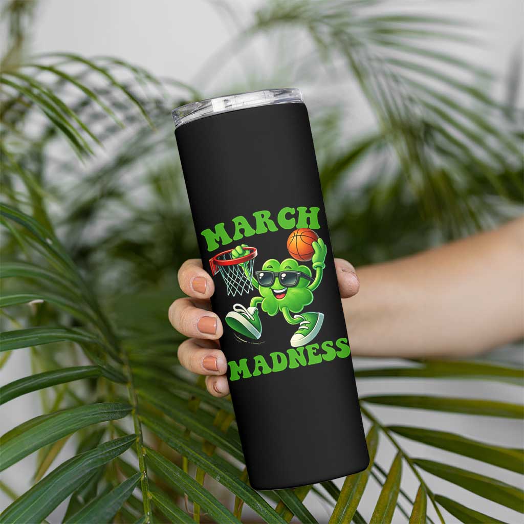 Basketball St Patricks Day Skinny Tumbler Mad Madness Irish Shamrock Playing Basketball Player Team Boys