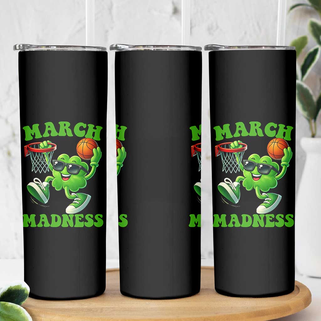 Basketball St Patricks Day Skinny Tumbler Mad Madness Irish Shamrock Playing Basketball Player Team Boys