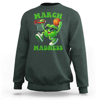 Basketball St Patricks Day Sweatshirt Mad Madness Irish Shamrock Playing Basketball Player Team Boys
