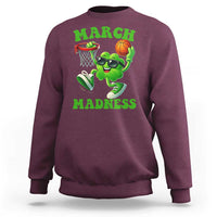 Basketball St Patricks Day Sweatshirt Mad Madness Irish Shamrock Playing Basketball Player Team Boys