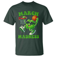 Basketball St Patricks Day T Shirt Mad Madness Irish Shamrock Playing Basketball Player Team Boys