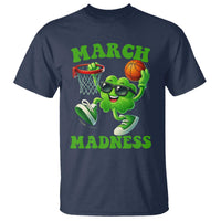 Basketball St Patricks Day T Shirt Mad Madness Irish Shamrock Playing Basketball Player Team Boys