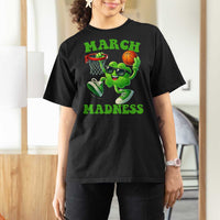Basketball St Patricks Day T Shirt For Women Mad Madness Irish Shamrock Playing Basketball Player Team Boys