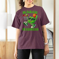 Basketball St Patricks Day T Shirt For Women Mad Madness Irish Shamrock Playing Basketball Player Team Boys
