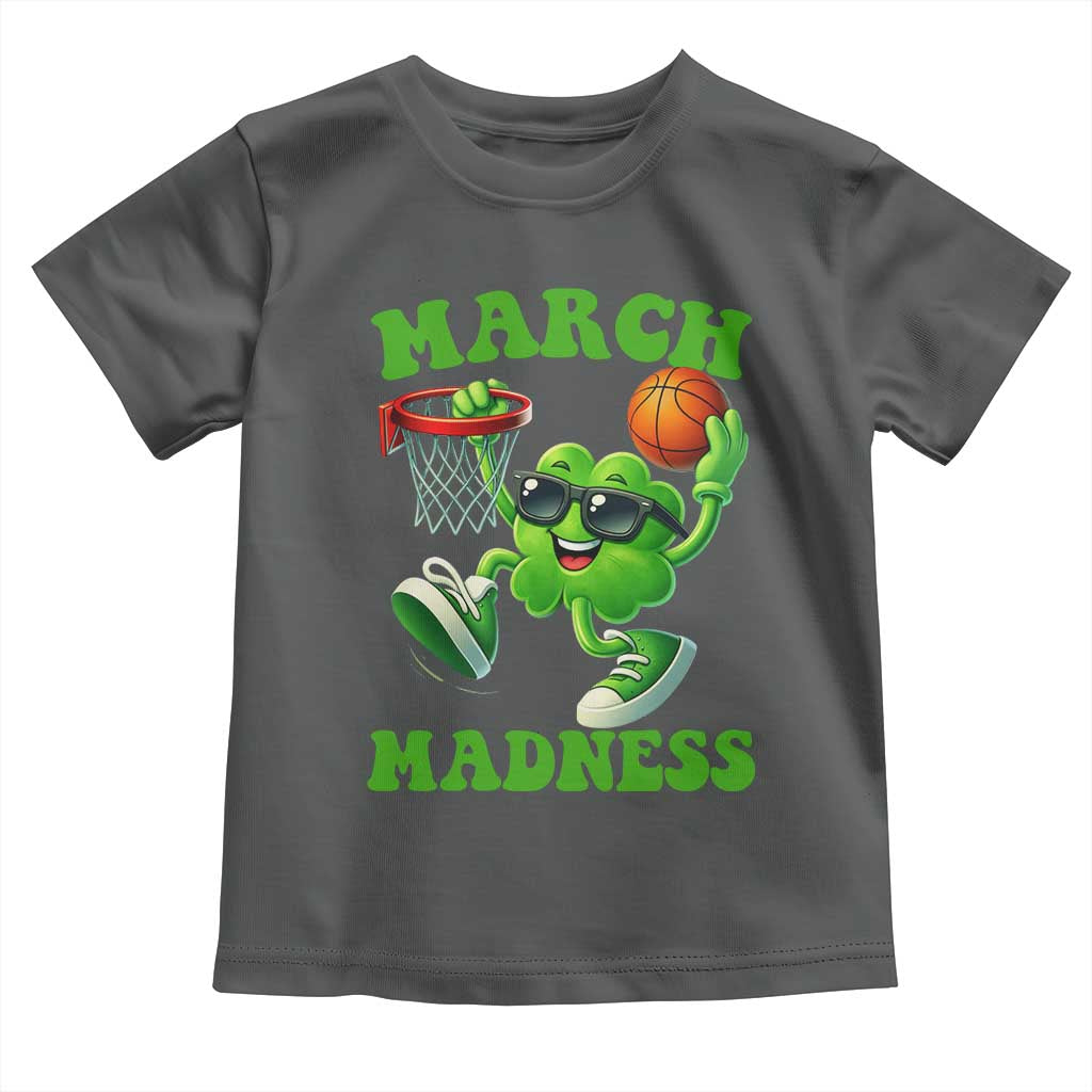 Basketball St Patricks Day Toddler T Shirt Mad Madness Irish Shamrock Playing Basketball Player Team Boys